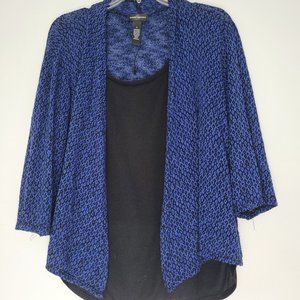 Karen Brooks - L - Blue and Black top